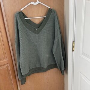 Listicle Sage V-Neck Sweater for Women